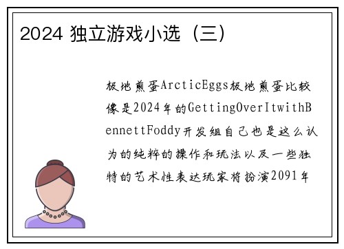 2024 独立游戏小选（三）
